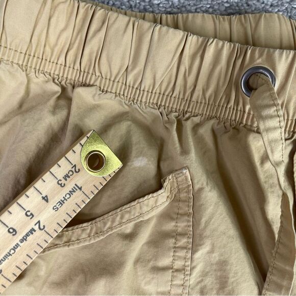 Aerie Cargo Pants Women’s Medium Tan Straight High Rise Elastic Waist Drawstring - Picture 6 of 15